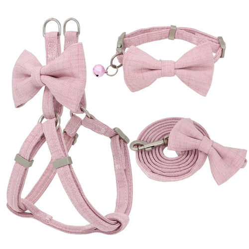 Adjustable Bow Pet Harness Set