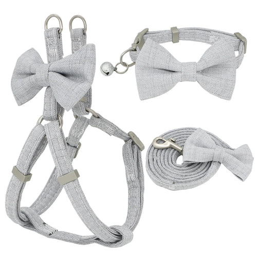 Adjustable Bow Pet Harness Set