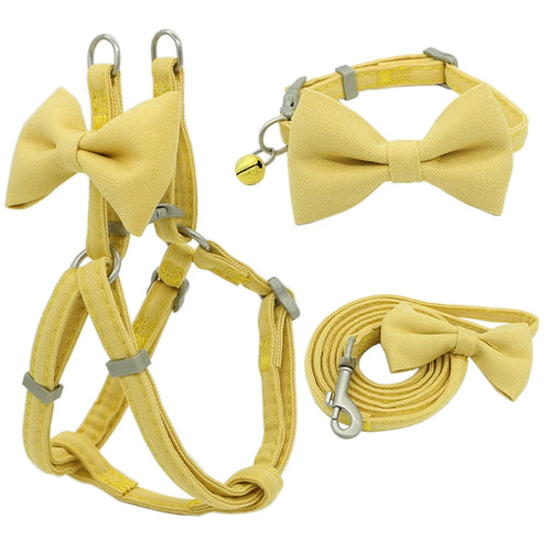 Adjustable Bow Pet Harness Set