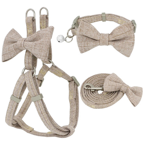 Adjustable Bow Pet Harness Set