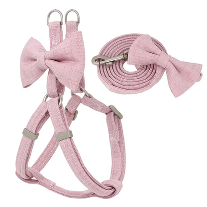 Adjustable Bow Pet Harness Set