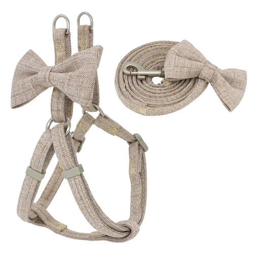 Adjustable Bow Pet Harness Set