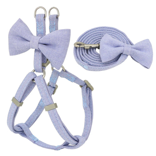 Adjustable Bow Pet Harness Set