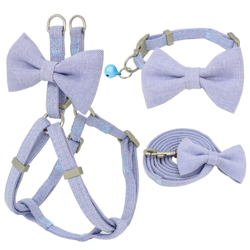 Adjustable Bow Pet Harness Set